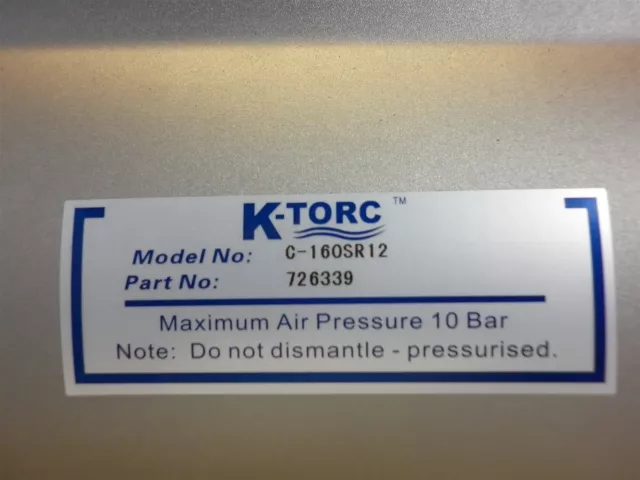 K-Torc C-160SR12 Pneumatic Actuator 726339 10bar New 2