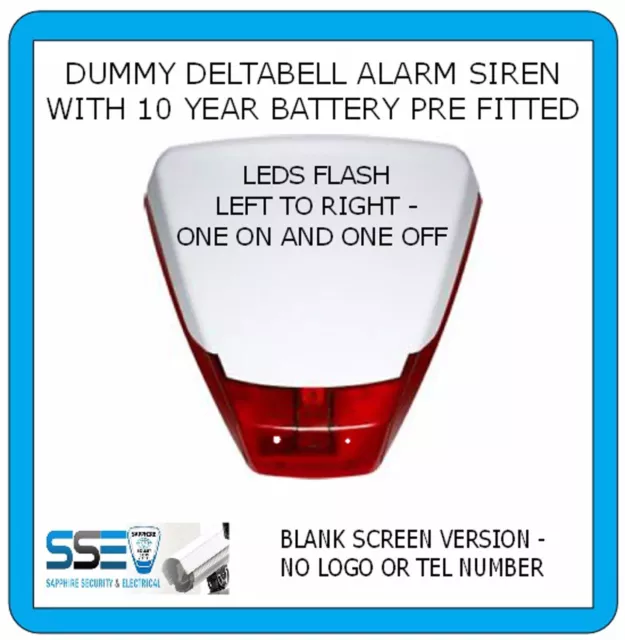 Sirena de alarma ficticia - Deltabell-Flash doble LED ROJOS 10 años bate instalado - CUBIERTA BLANCA