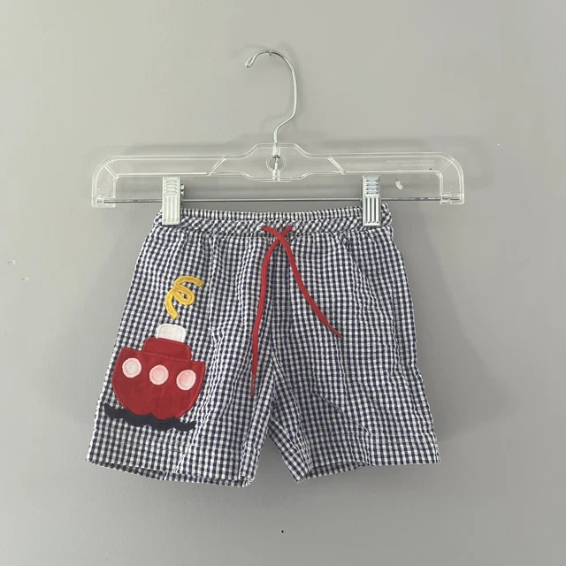 Vintage Florence Eiseman shorts plaid nautical boat size 18m