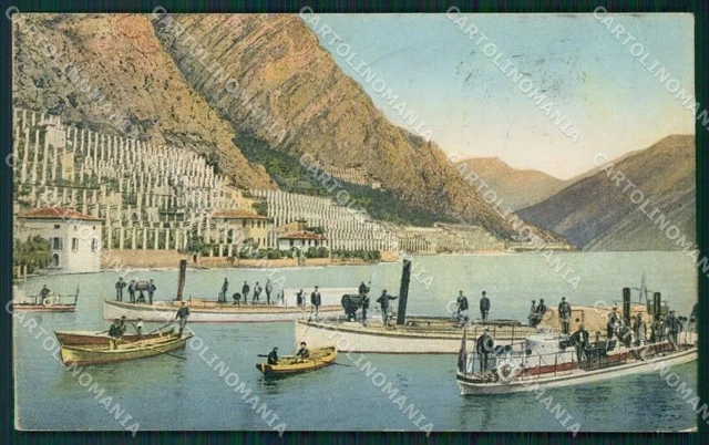 Brescia Limone Lago di Garda Barche cartolina QT4758