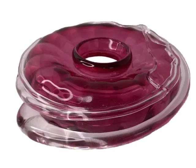 Rossi Cranberry Handblown Art Glass Rose Bowl Vase Hand Blown Optic 4.5x2.5"