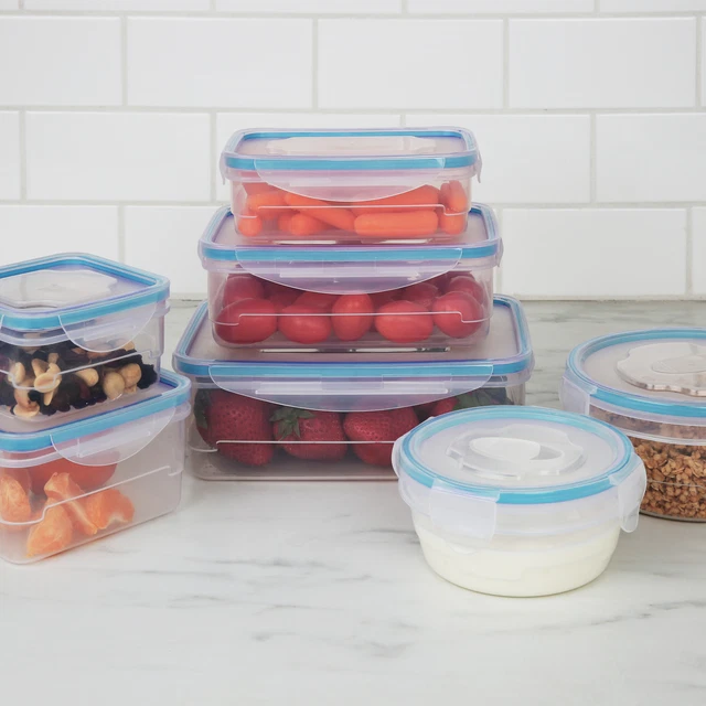 Kitchen Details 16 Piece Food Storage Container Set with Airtight, Clip-Lock Lid