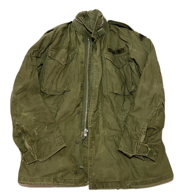 VINTAGE MILITARY VIETNAM Field Coat US Army M65 Green OG107 Cold