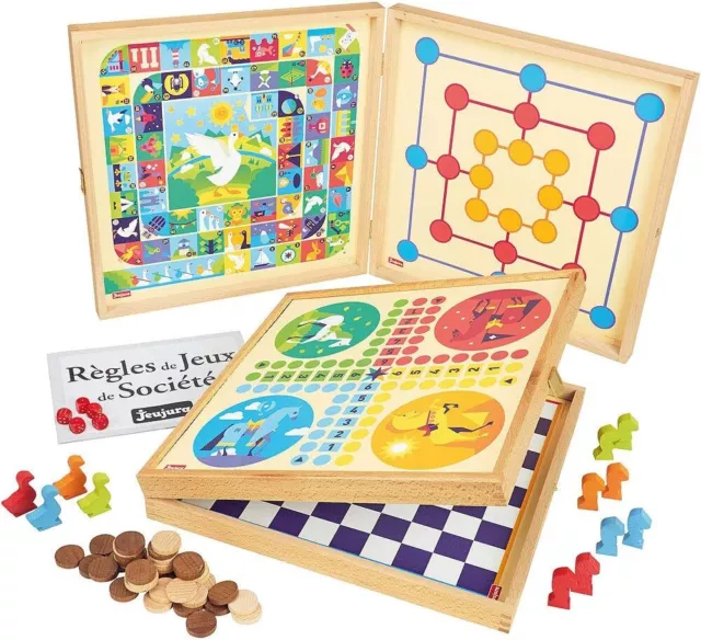 JeuJura 8119 Klassiker Spiel 50 Regel Spielsteine Holz NEU OVP