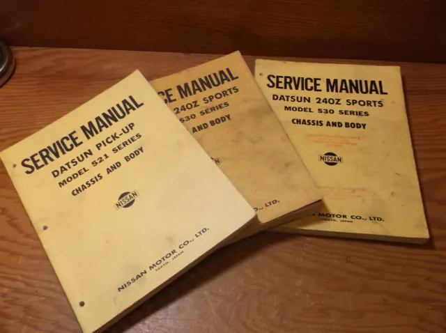 3 Factory Service Manual Datsun 240Z Sports and Pickup Model 521 Series