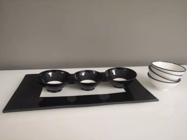 Japanisches Sushi Set - Handarbeit! Japanische Schalen mit Unterteller