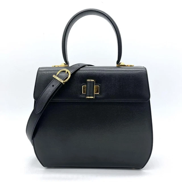 バッグ salvatore ferragamo gancino shoulder bag Ferragamo // Black & Silver Gancini Shoulder Bag – VSP