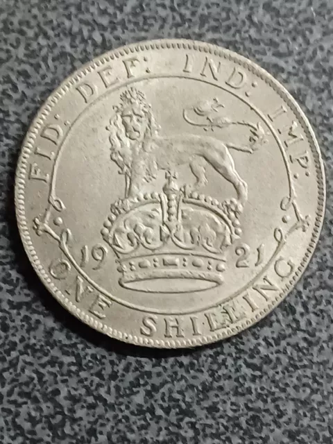 1921  George V   Silver Shilling. Good Grade.