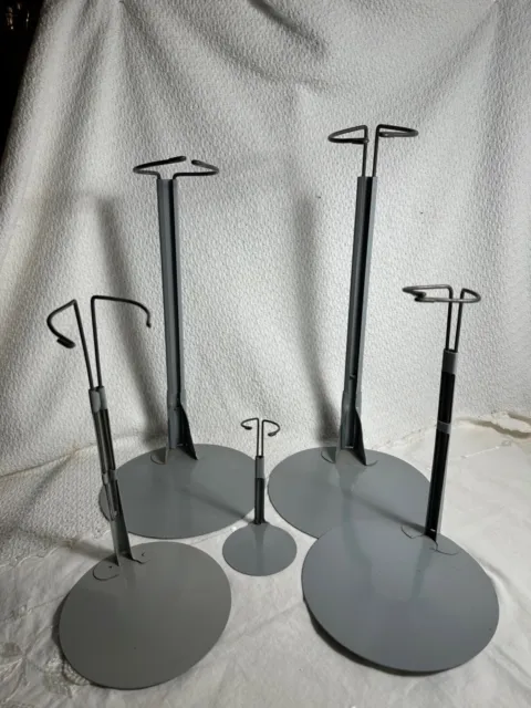 5 Kaiser Chicago Metal Adjustable Stands fits Doll "WAIST height" 22 to 5 Inches