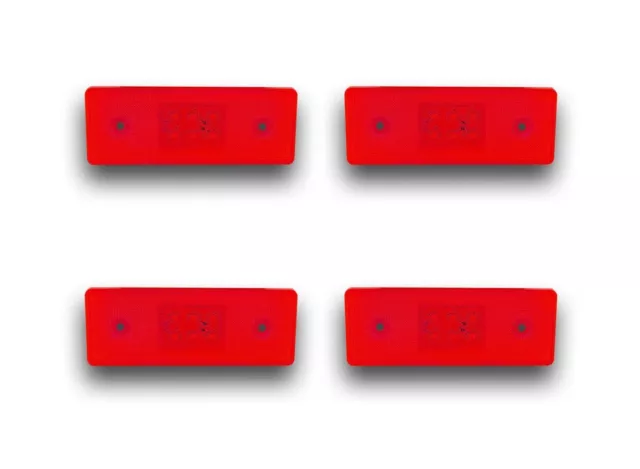 4x RED 6LED REAR SIDE MARKER TAIL 24V LAMPS PARKING LIGHTS TRAILER CHASSIS FORD