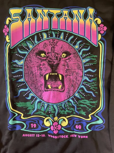 New Women's LS Carlos Santana Woodstock 1969 Graphic Sweatshirt XXL NWT