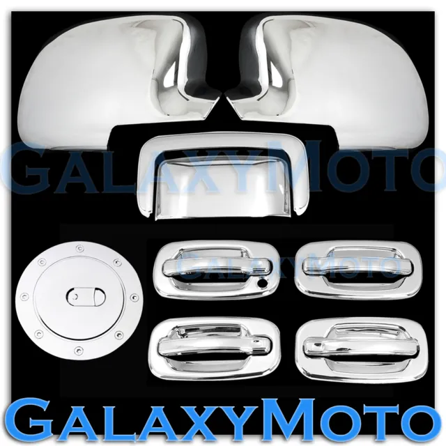 00-06 Chevy Tahoe Chrome Mirror+4 Door handle+NO Passenger KH+Tailgate+Gas Cover