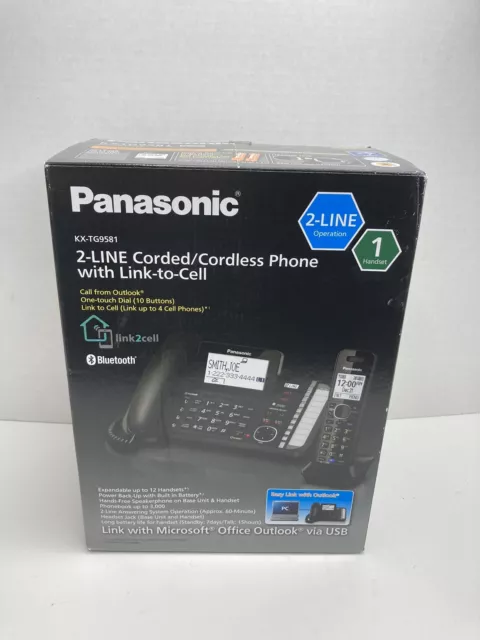 Panasonic KX-TG9581 - corded/cordless - answering system - with Blu (KX-TG9581B)