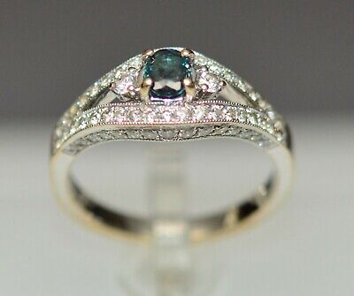 Ring: Alexandrite & Diamond, 18K White Gold, Value $6,500