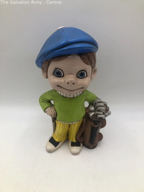 Unbranded Red And Green Golfer And Fisherman Large Figurines