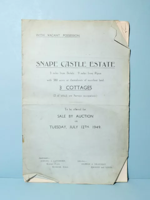 1949 Snape Castle Estate Yorkshire Auction Catalogue by Jopling & Cawthorn #2