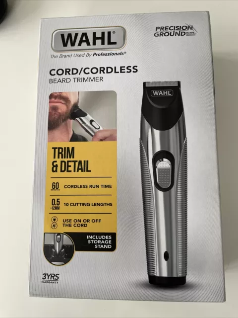 Wahl Cord/Cordless Beard Trimmer - Stainless Steel | BRAND NEW