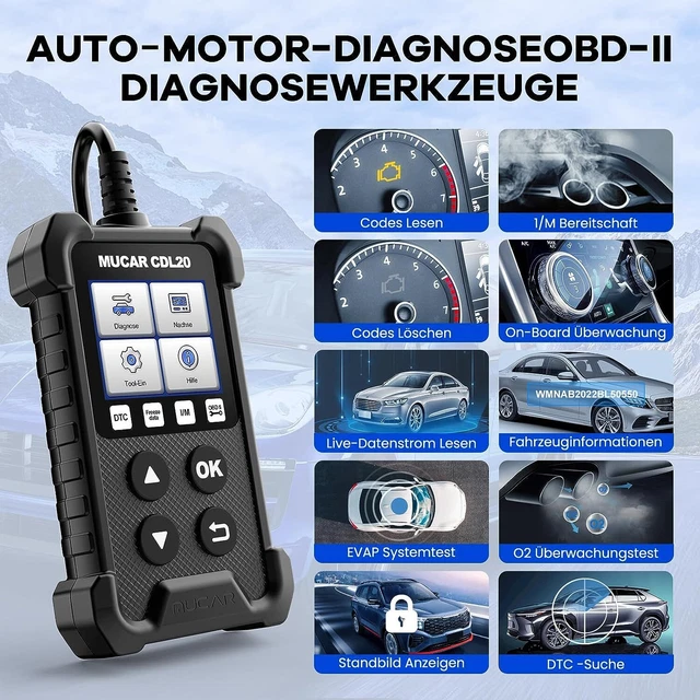 OBD2 kenmerkend hulpmiddel, MUCAR CDL20 OBD2/EOBD kenmerkend OBD2 kenmerkend hulpmiddel, MUCAR CDL20 OBD2/EOBD kenmerkend