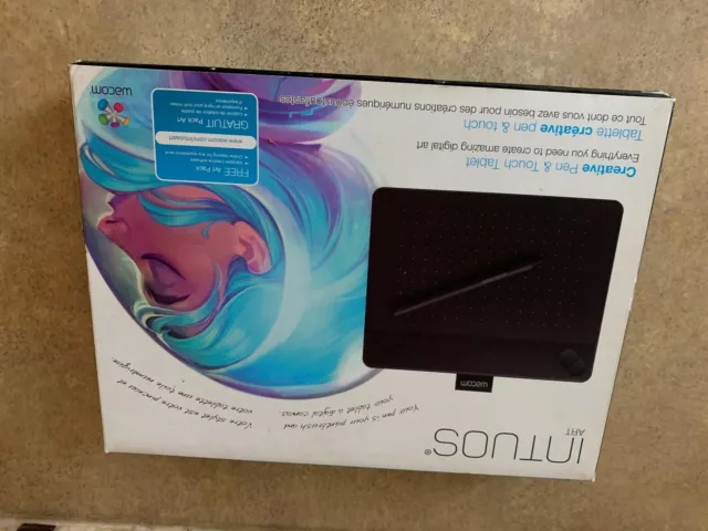 Wacom Black Small Intuos Art Pen And Touch Tablet Cth490Ak Ule1-24