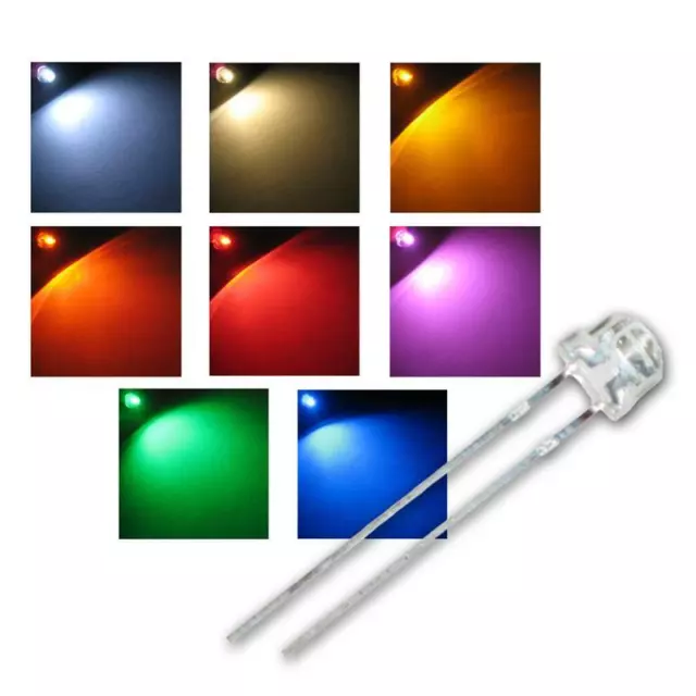 LED de cabeza plana 4,8 mm, LED Strawhead diferentes colores, diodos emisores de luz Flathead diodos 2