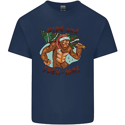 Bigfoot nascondere e seekmas Divertente Natale Da Uomo Cotone T-Shirt Tee Top 3