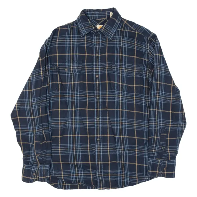 TIMBERLAND Mens Flannel Shirt Blue Plaid Long Sleeve M