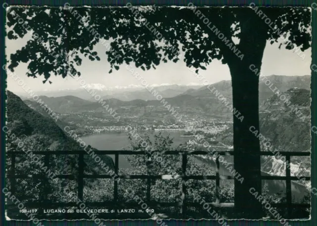 Como Lanzo d'Intelvi Lugano lago di PIEGHINE Foto FG cartolina KB3082