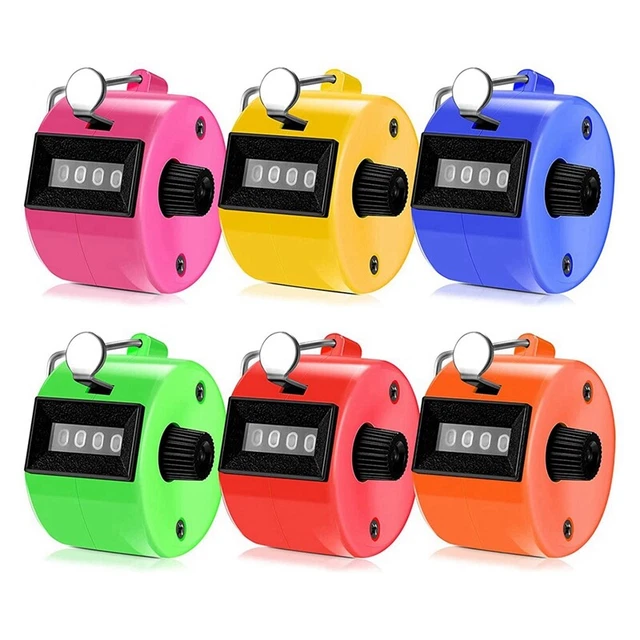 6 pz contatore manuale 4 cifre contatore meccanico palmo a scatto colore assortito Han K5Z7