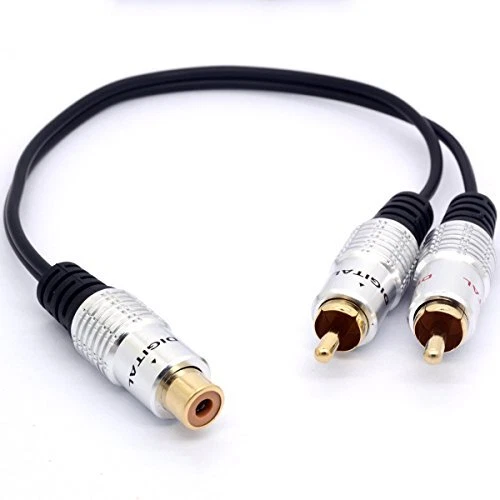 10 Adattatori RCA Y-Splitter 1 Maschio A 2 Femmine – Placcati Oro – Per Audio/Video