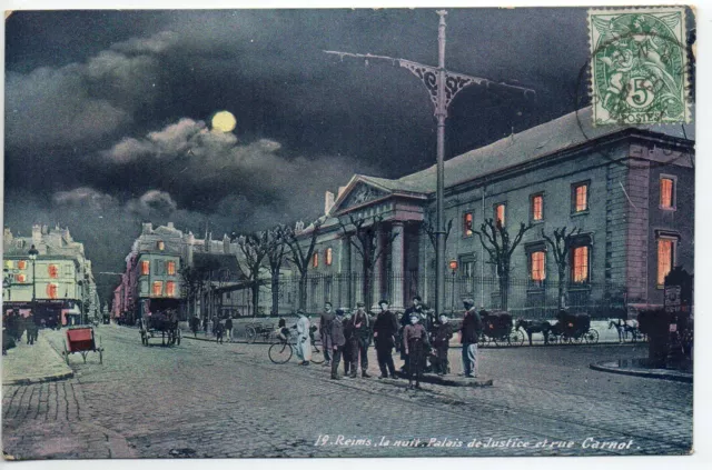 REIMS - Marne - CPA 51 - the streets - the rue Carnot - the palace of justice