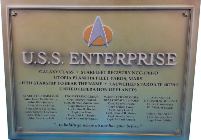 Star Trek Eaglemoss Raumschiff Collection Uss Enterprise 1701D Dedication Plaque