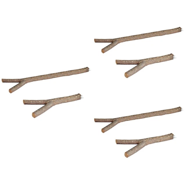 6 Pcs Vogelständer Aus Holz Papagei Stehend Ast Spielzeug Stand