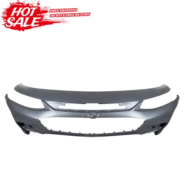 Front Bumper Cover With Grille & Fog Light Trim For Chevy Malibu 2016-2018 - Primed
