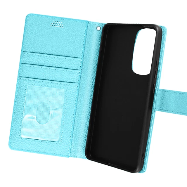 CUSTODIA IN SIMILPELLE Motorola Edge 30 con Scomparti Portacarte Celeste EUR 19,90 - FR