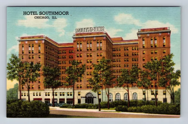 Chicago IL-Illinois, Hotel Southmoor, Advertisement, Antique, Vintage Postcard