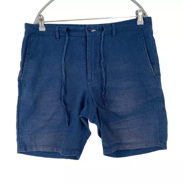 GANT Bleu Foncé Coupe Décontracté Lin Short TAILLE