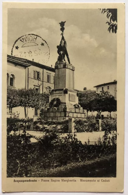 Cartolina Acquapendente piazza Regina Margherita Viterbo Lazio paesaggistica T1