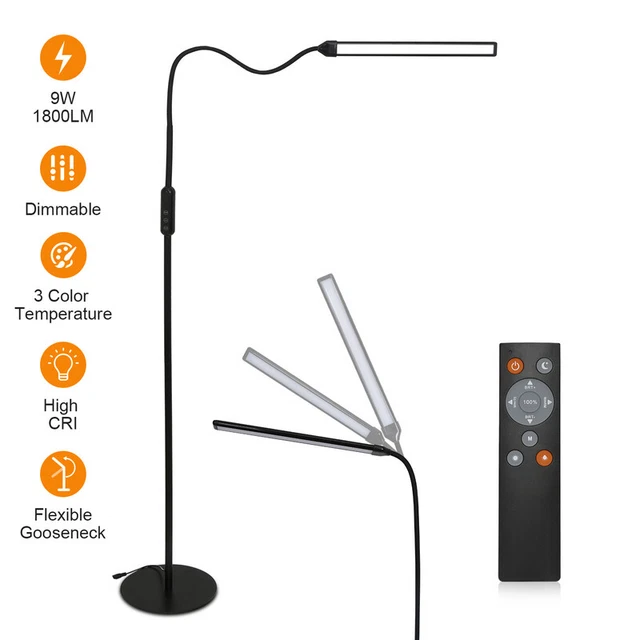 Stehlampe Stehleuchte Wohnzimmer Dimmbar Flexibler Hals LED Deckenfluter