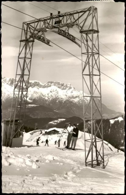 Ansichtskarte Berchtesgaden Skilift a. d. Roßfeld mit Untersberg 1964 2