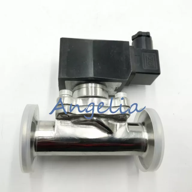 AC220V DC24V 1" DN25 Sanitary Solenoid Valve NC SS304 Tri Clamp OD 50.5mm 2