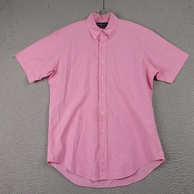 Polo Ralph Lauren Classic Fit Shirt Pink Check Short Sleeve Casual Button Up M