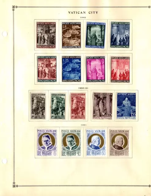 Vatican City  Collection 1949 -1955 On Scott International Album Pages Part Iii