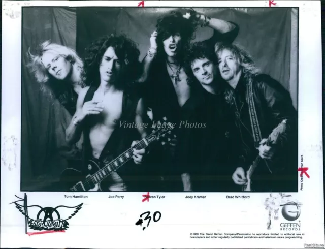 1989 Aerosmith Tom Hamilton Steven Tyler Joey Kramer Musician Photo 8X10