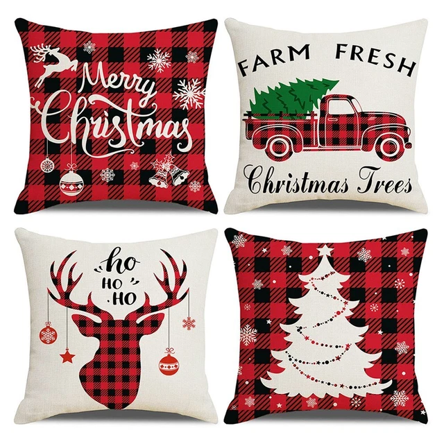 Couch Kissenbezüge Neujahr Sanfte Berührung Weihnachtsbaum Wohnkultur 18x18 Zoll