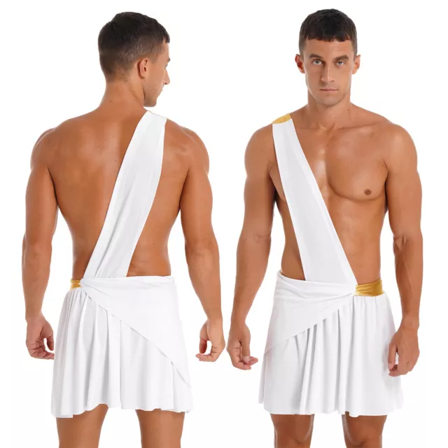 Men's One Shoulder Ancient Greek God Lingerie Knight Warrior Costume Cosplay Set