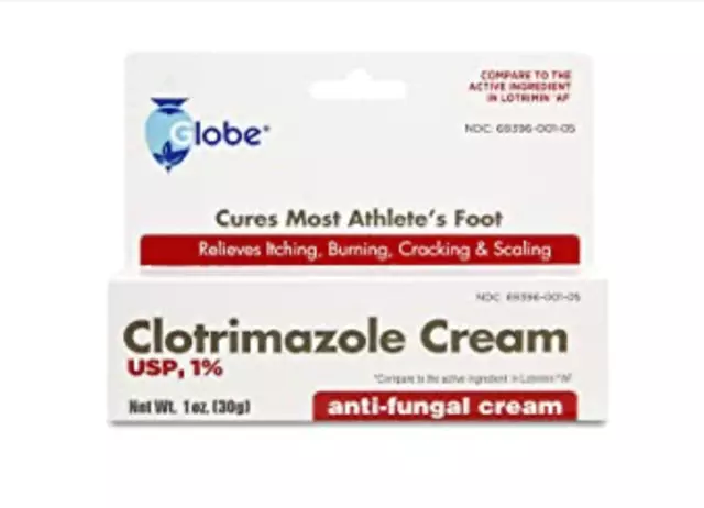 Globe Anti-Fungal Cream Cure Athletes Foot, Jock Itch ,Compare to Lotrimin AF 1%