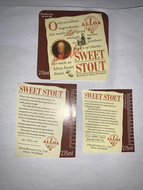 British Beer Label-Sweet Stout-Alloa Brewery