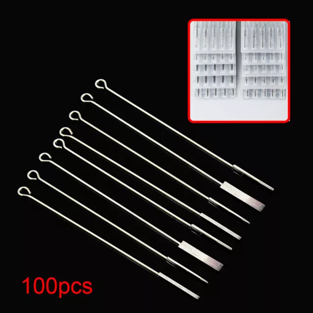 100Pcs Mixed Stainless Steel Disposable Tattoo Needles 3/5/7/9RL 5/7/9RS 5/7/9M1