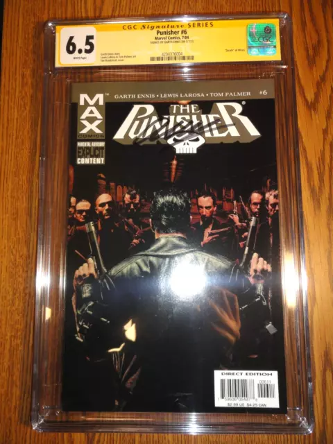 The Punisher #6 Rare Garth Ennis Signed Key CGC 6.5 F+ SS 1st Print MAX Marvel