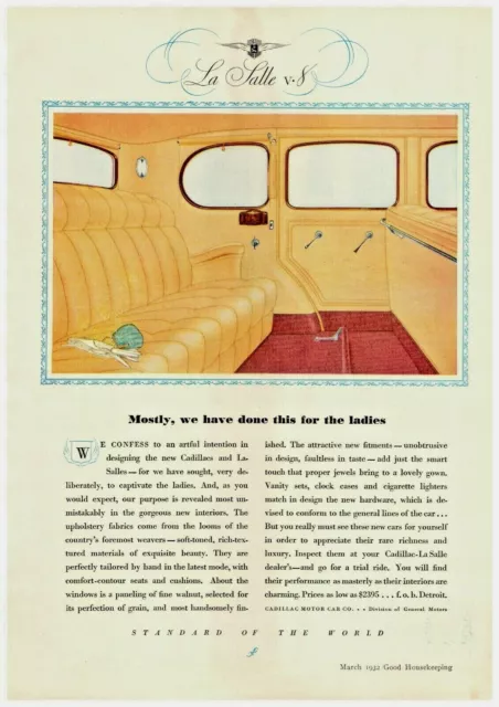 1932 Cadillac La Salle Vintage Print Ad Mostly We Have Done This For The Ladies